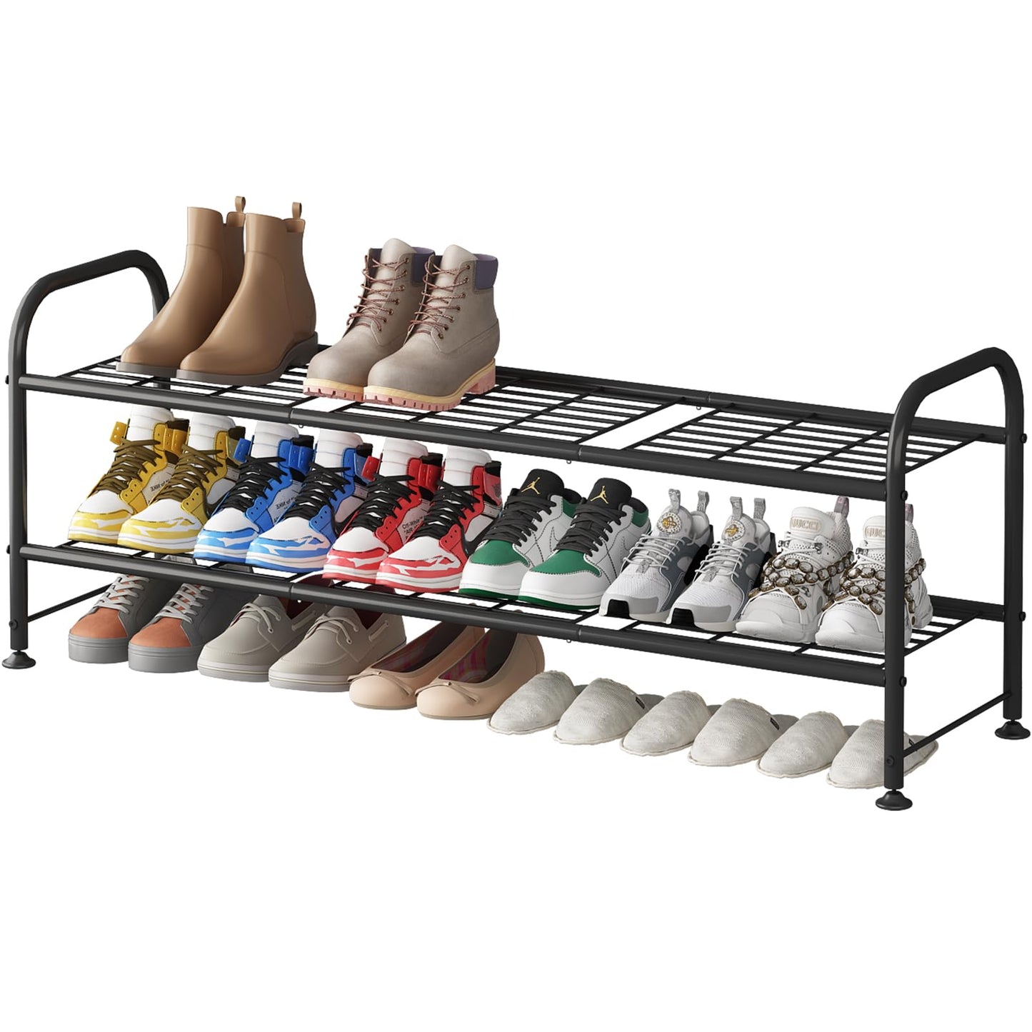 Linzinar Shoe Rack 4 Tier Storage Organizer for Closet Entryway Metal