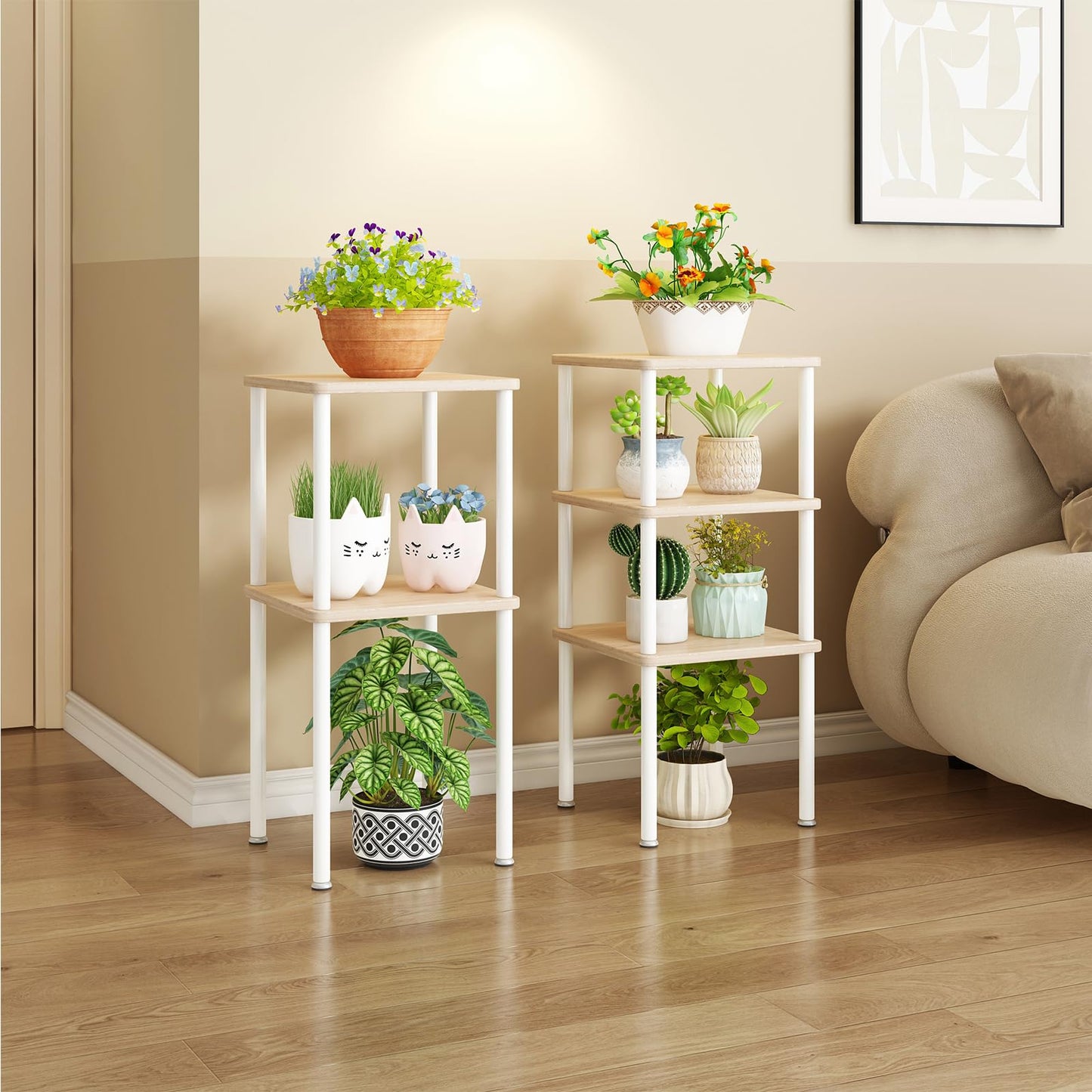 Linzinar Plant Stand Indoor 5 Pack Metal Shelf Corner Display Rack