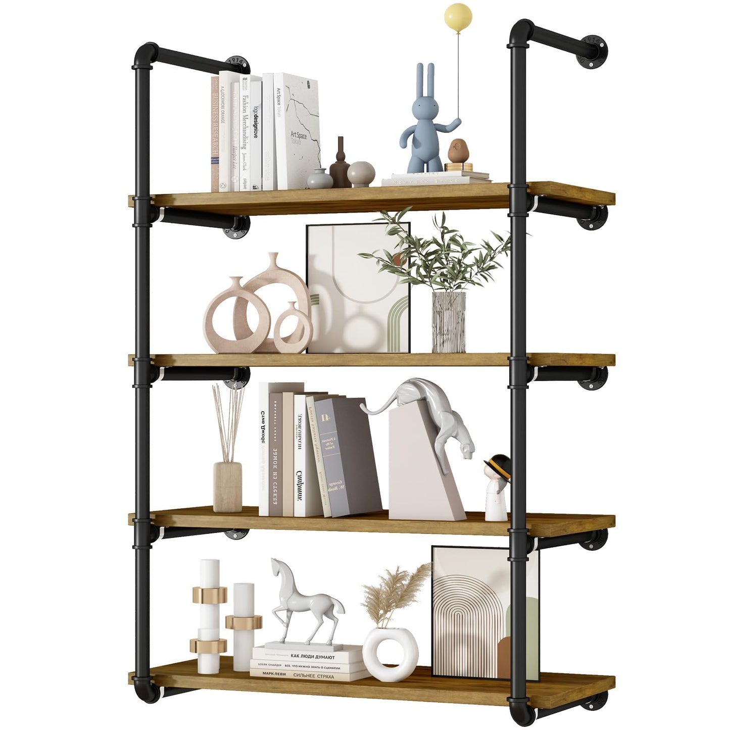 Linzinar 4 Tier Floating Shelves Wall Shelf Bathroom Shelving Mounted
