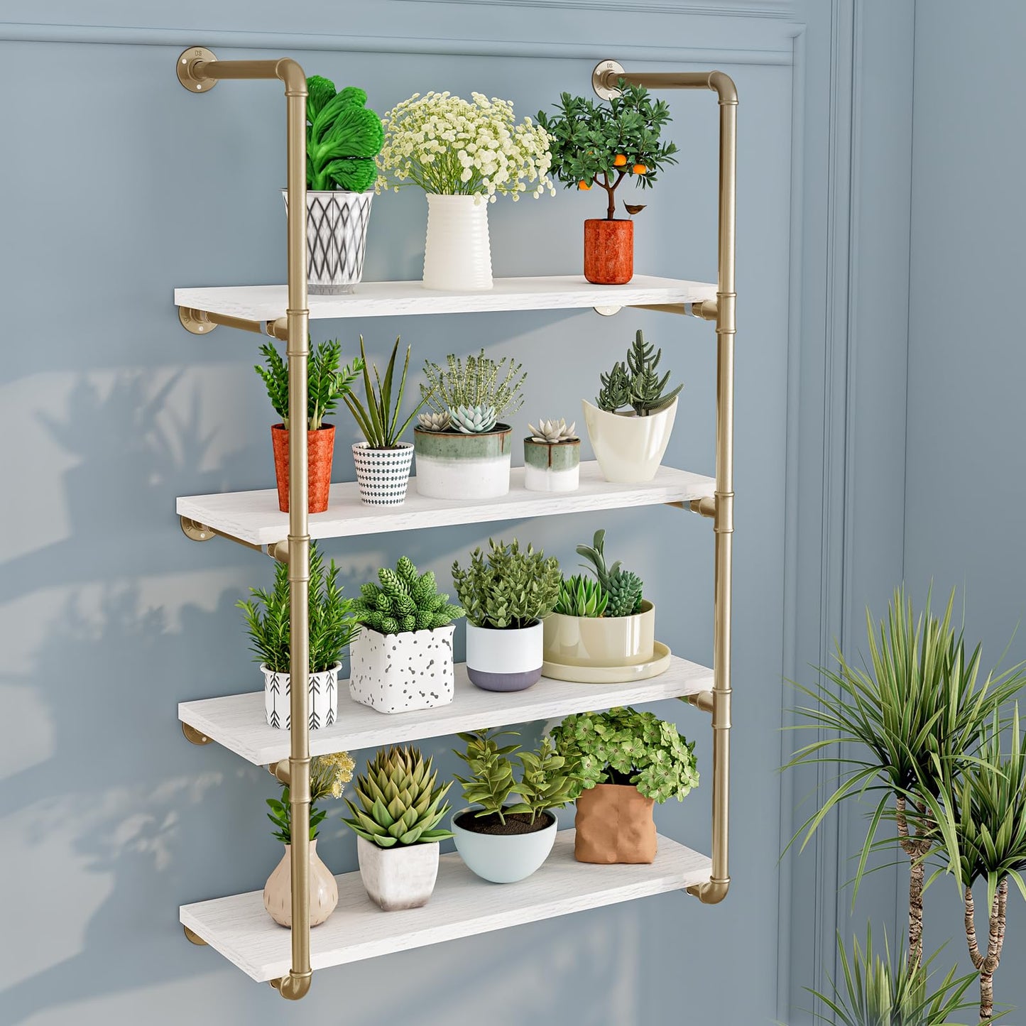 Linzinar 4 Tier Floating Shelves Wall Shelf Bathroom Shelving Mounted