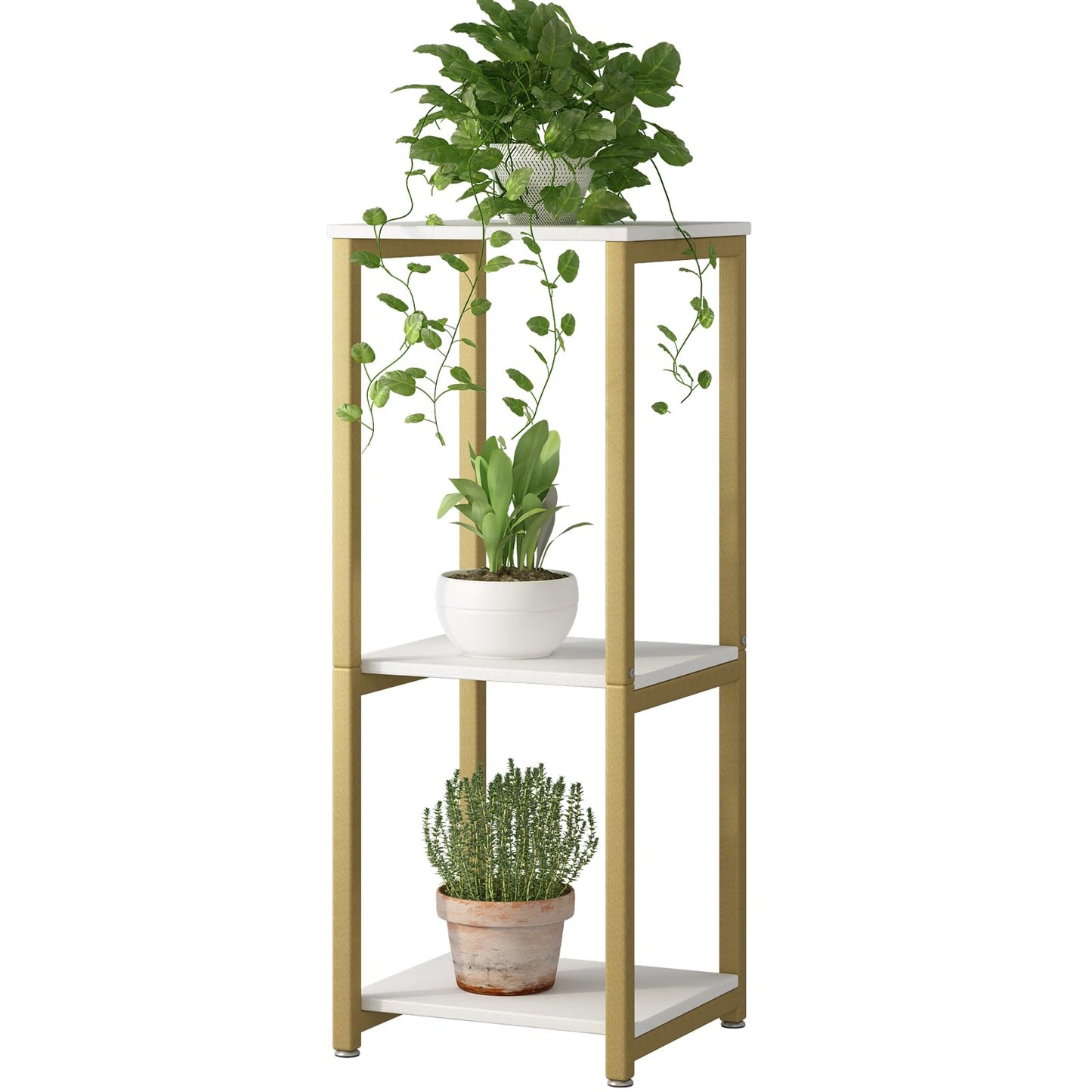 Linzinar 31.6" Tall Plant Stands Indoor 3- Tier Modern Corner Plant Stand Rack