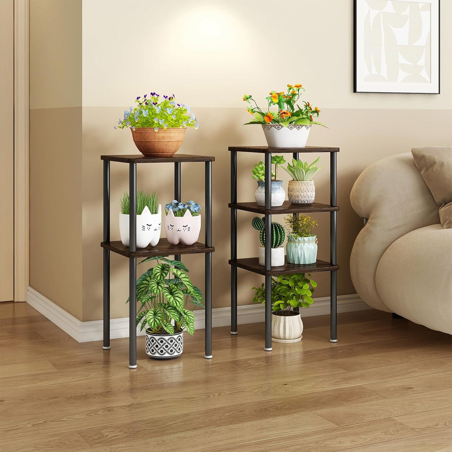 Linzinar Plant Stand Indoor 5 Pack Metal Shelf Corner Display Rack