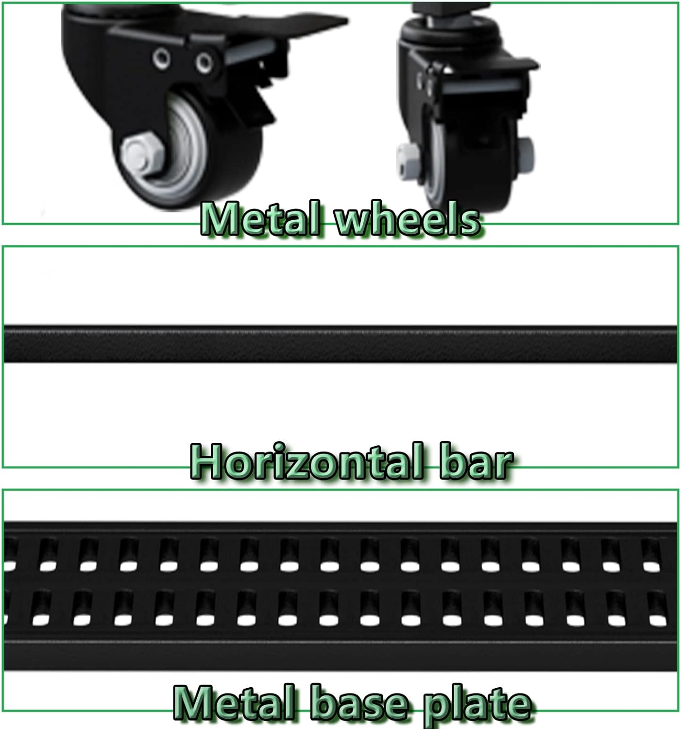 Linzinar Plant Stand Indoor 3 Tier Metal Stands Shelf With wheel for Window Garden Balcony Living Room