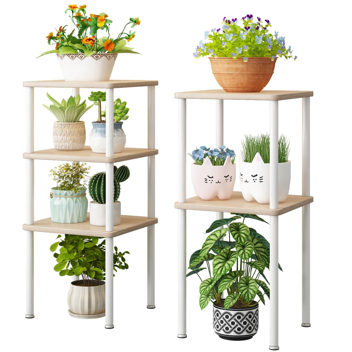 Linzinar Plant Stand Indoor 5 Pack Metal Shelf Corner Display Rack