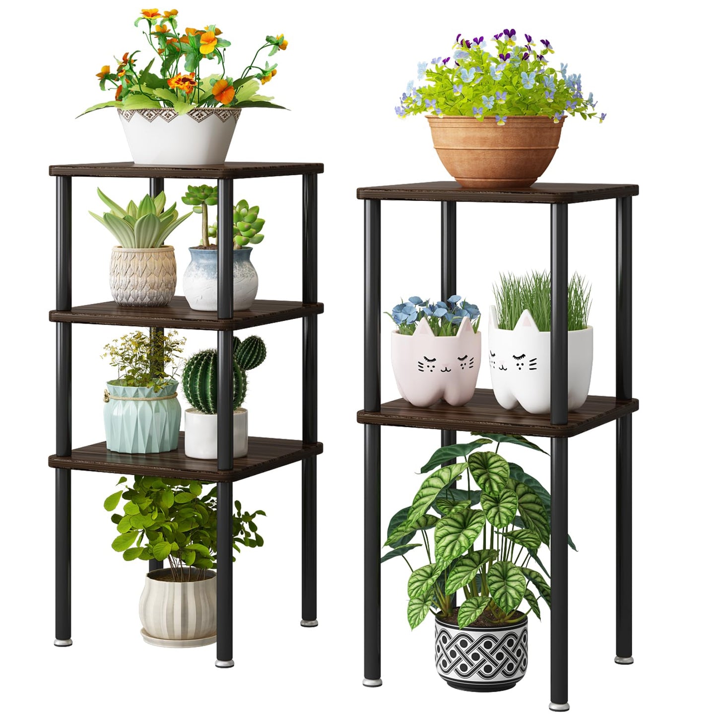 Linzinar Plant Stand Indoor 5 Pack Metal Shelf Corner Display Rack