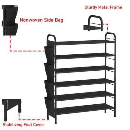 Linzinar 6 Tier Shoe Rack Storage Organizer for Entryway Closet Bedroom