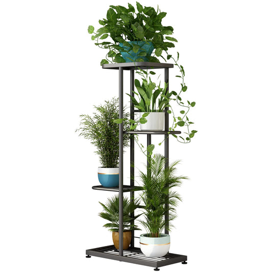 Linzinar Plant Stand 4 Tier 5 Potted Planter Rack Storage Organizer Flower Pot Holder Shelves