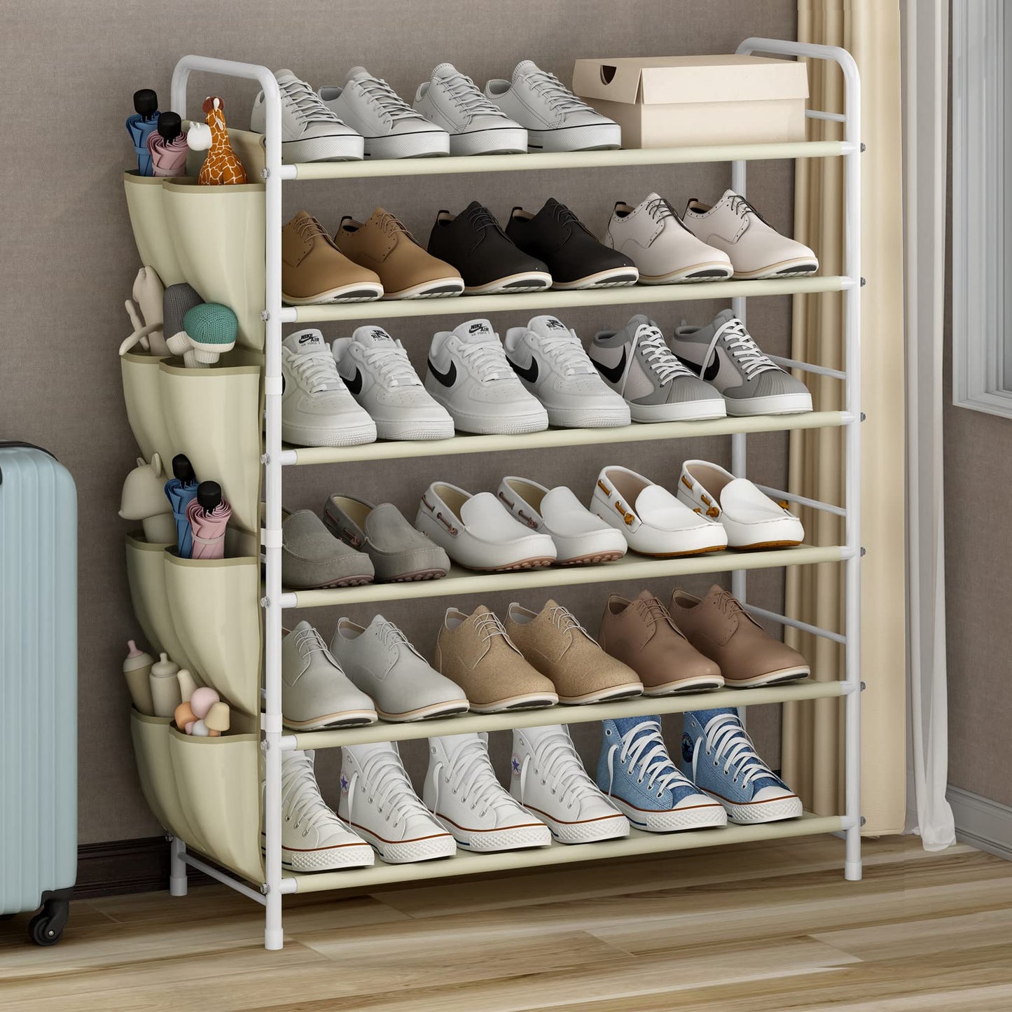 Linzinar 6 Tier Shoe Rack Storage Organizer for Entryway Closet Bedroom