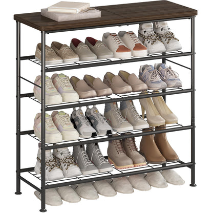 Linzinar Shoe Rack Organizer 5 Tier for Closet Entryway