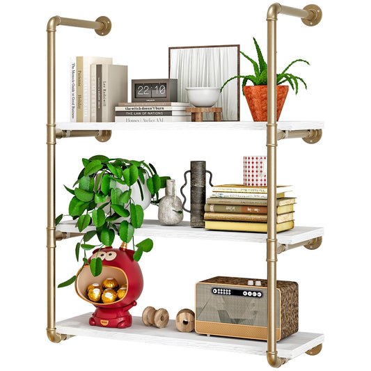 Linzinar 3 Tier Floating Shelves Wall Shelf Bathroom Shelving Mounted