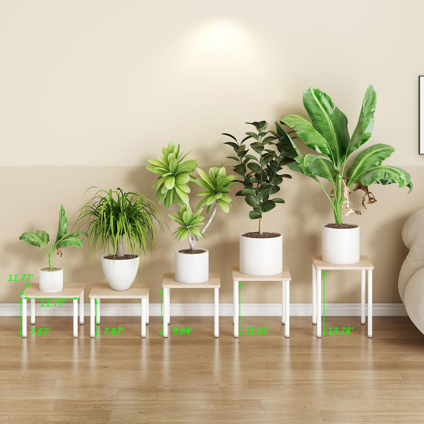 Linzinar Plant Stand Indoor 5 Pack Metal Shelf Corner Display Rack