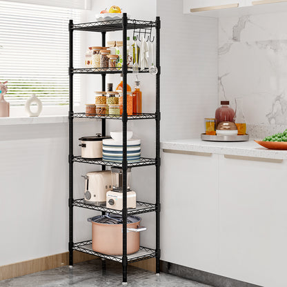 Linzinar Shelf 6 Wier Metal Storage Rack Shelving Unit Organizer