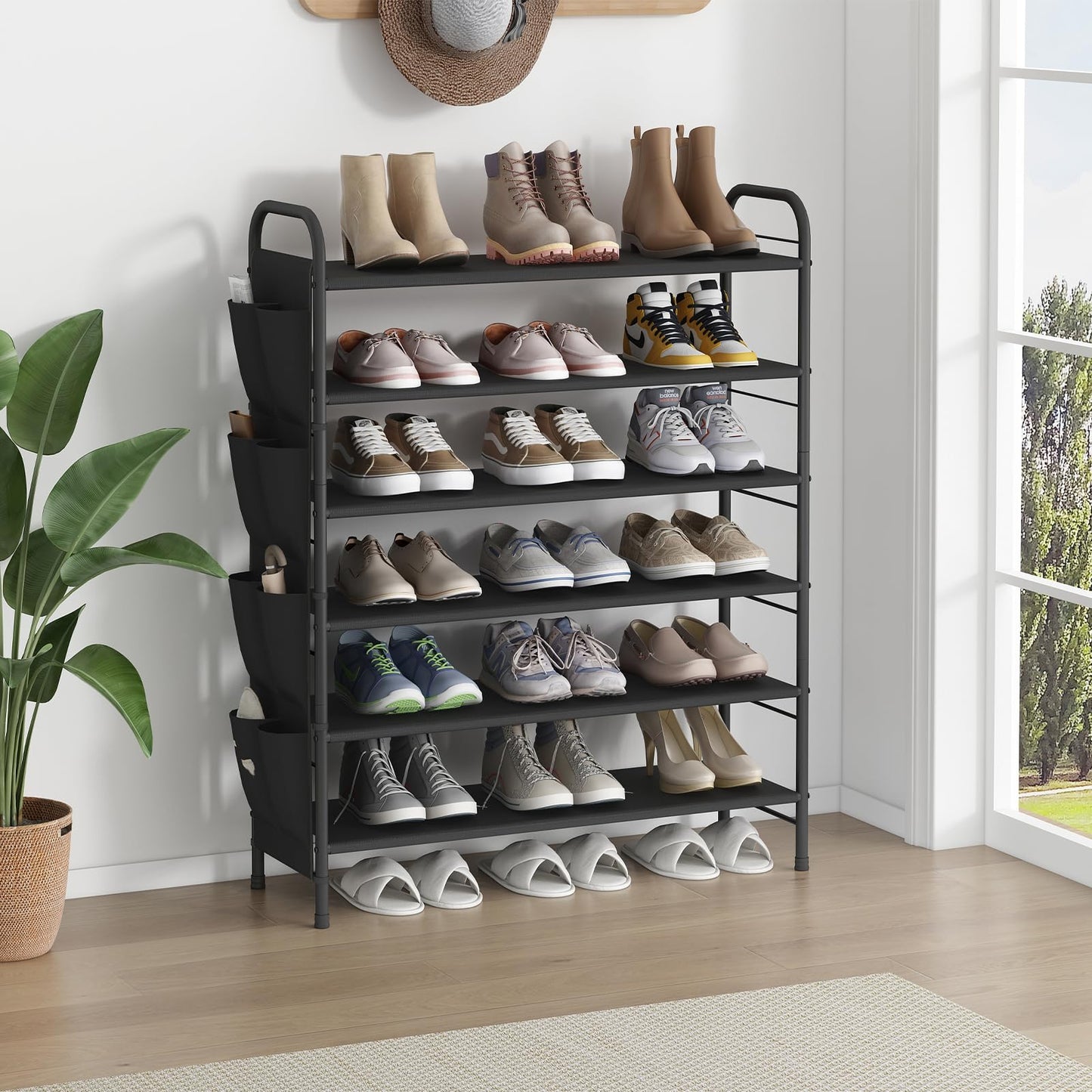 Linzinar 6 Tier Shoe Rack Storage Organizer for Entryway Closet Bedroom