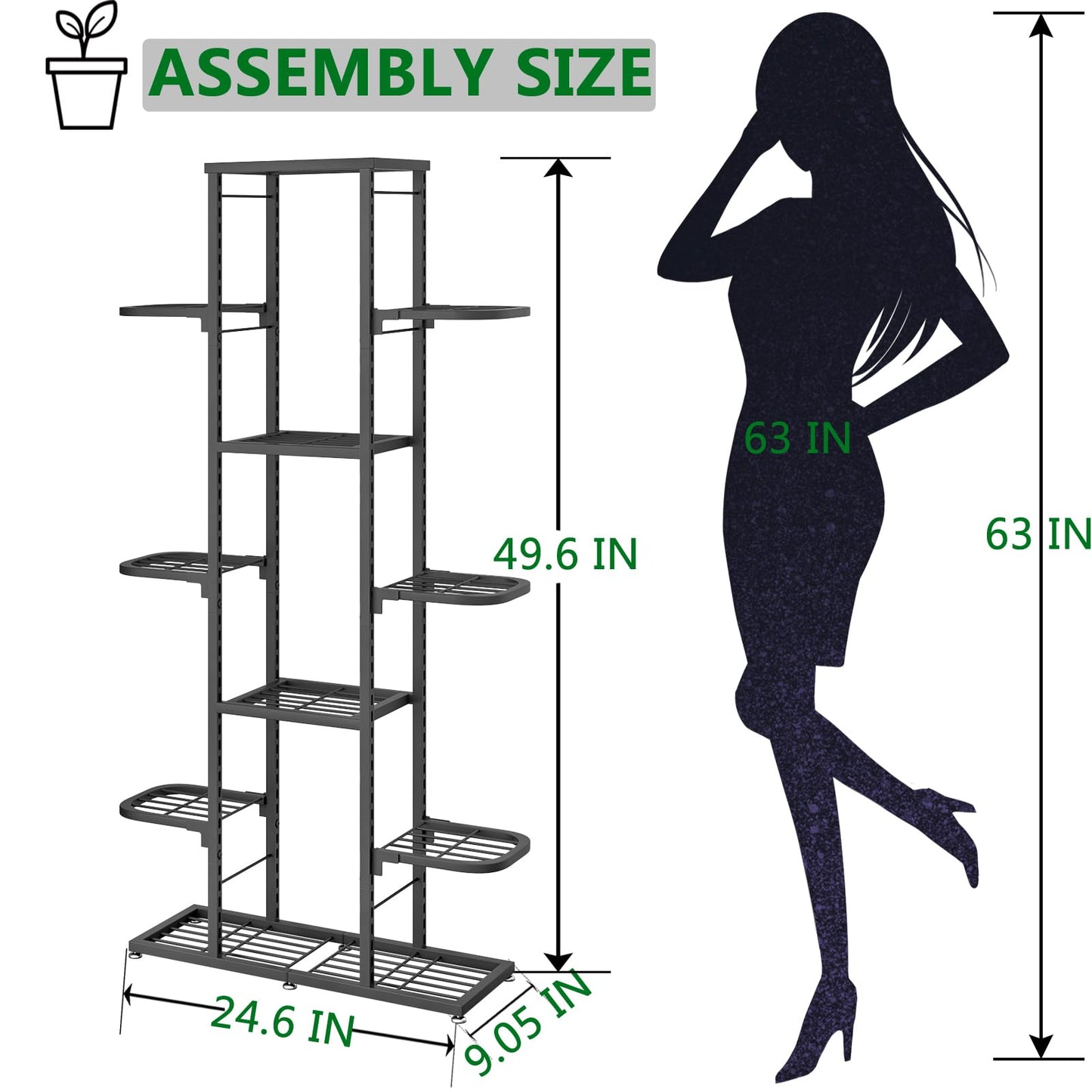 Linzinar Plant Stand 7 Tier 12 Potted Multiple Flower Pot Shelves