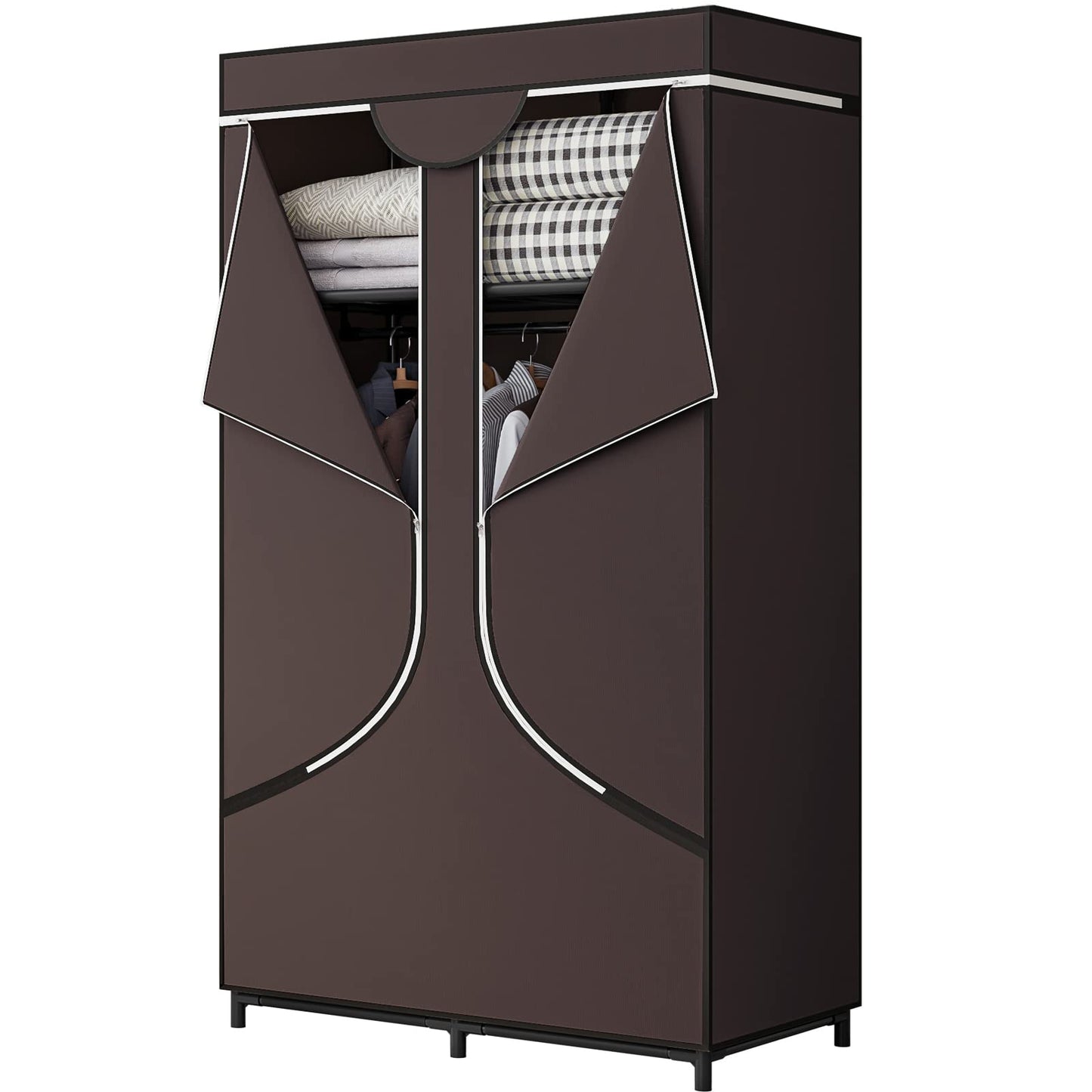 Linzinar Portable Wardrobe with Dustproof Non-Woven Fabric 34 Inch