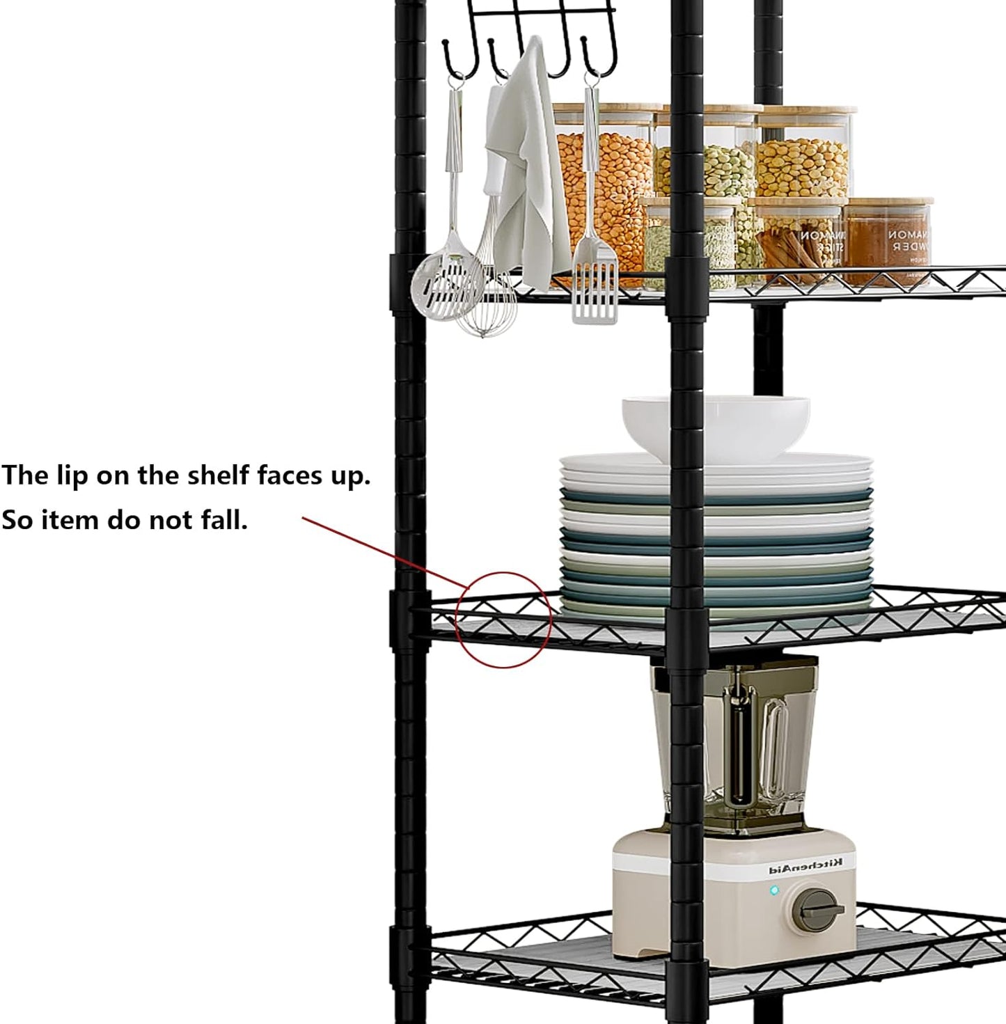Linzinar 5 Wire Shelving Small Metal Storage Rack Adjustable Unit Shelves