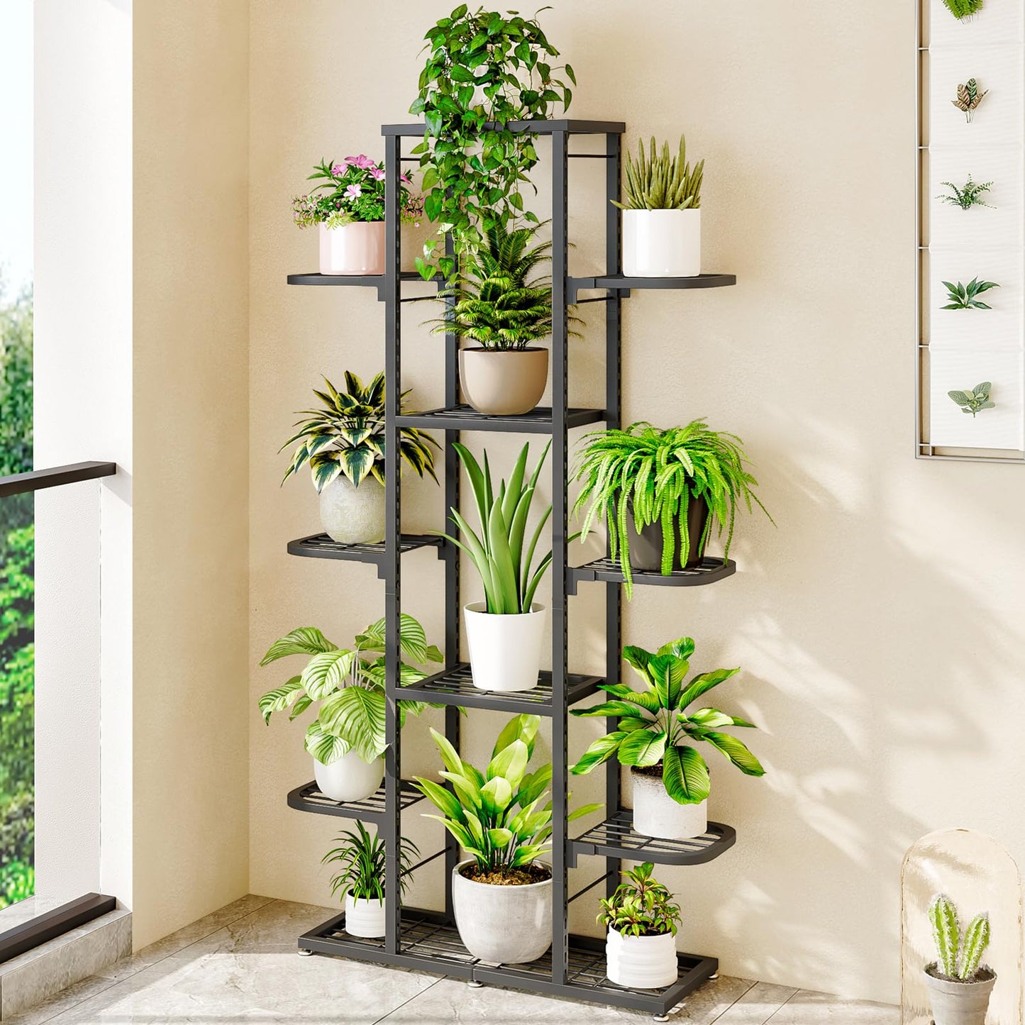 Linzinar Plant Stand 7 Tier 12 Potted Multiple Flower Pot Shelves
