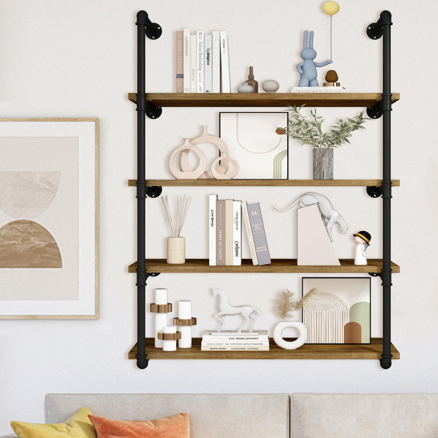 Linzinar 4 Tier Floating Shelves Wall Shelf Bathroom Shelving Mounted