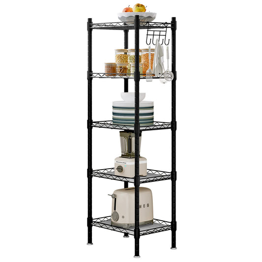 Linzinar 5 Wire Shelving Small Metal Storage Rack Adjustable Unit Shelves