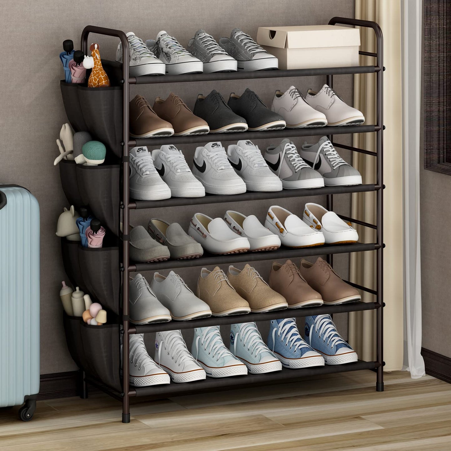 Linzinar 6 Tier Shoe Rack Storage Organizer for Entryway Closet Bedroom