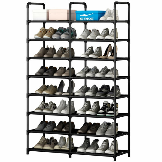 Linzinar Shoe Rack Organizer 8 Tier Metal Tall Storage