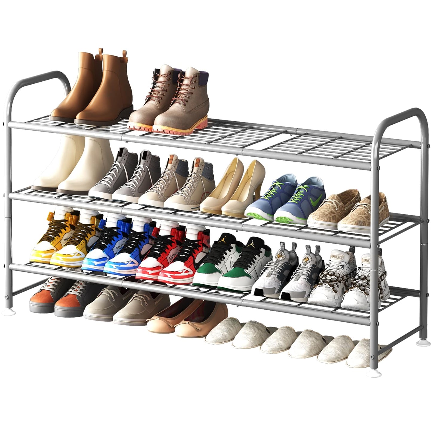 Linzinar Shoe Rack 3 Tier Storage Organizer for Closet Entryway Metal