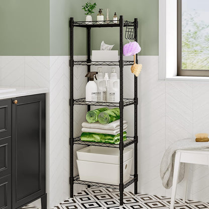 Linzinar 5 Wire Shelving Small Metal Storage Rack Adjustable Unit Shelves