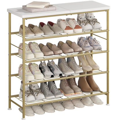Linzinar Shoe Rack Organizer 5 Tier for Closet Entryway
