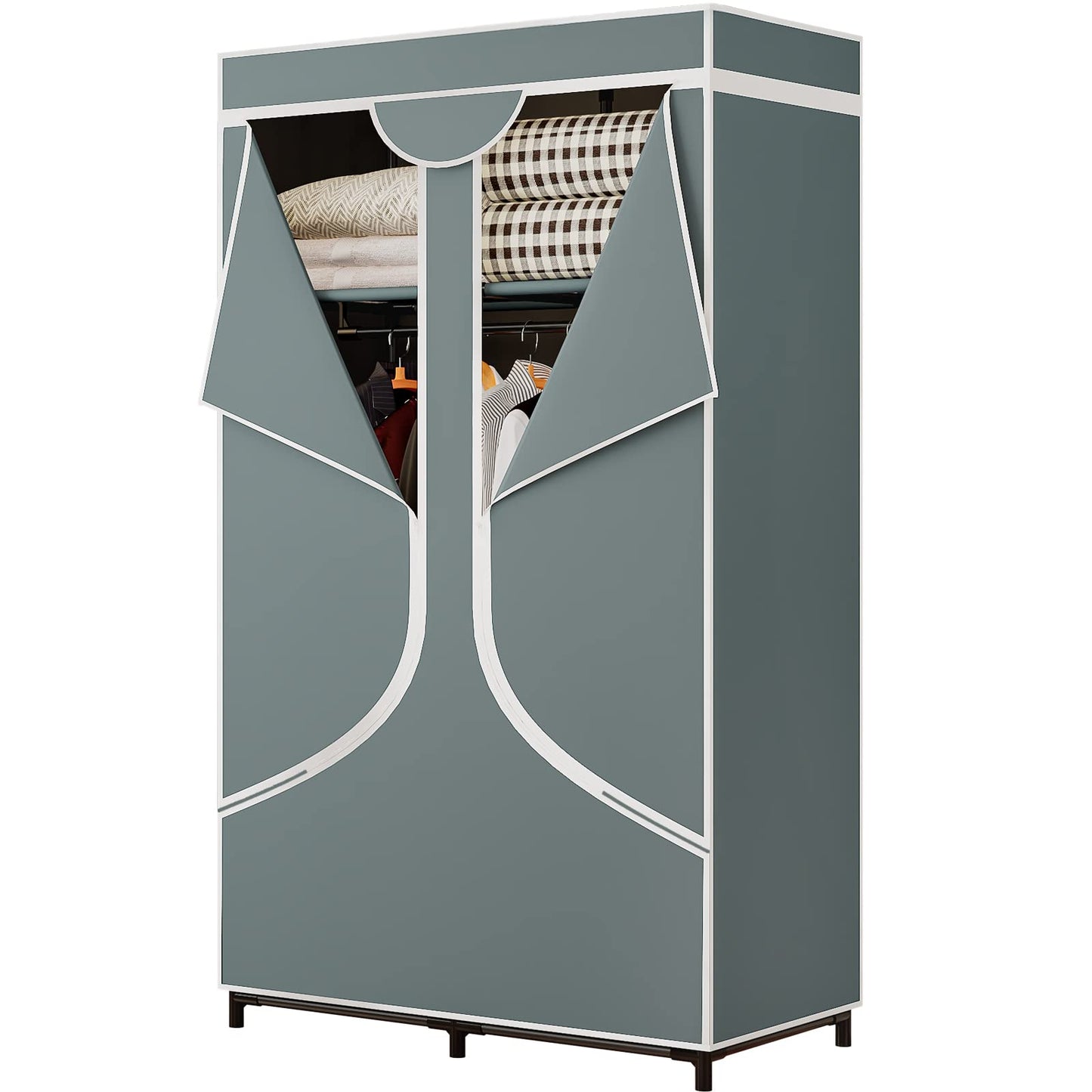 Linzinar Portable Wardrobe with Dustproof Non-Woven Fabric 34 Inch