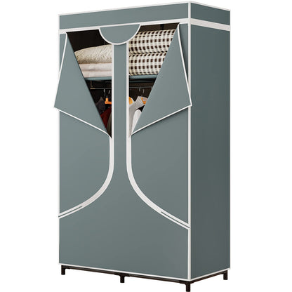 Linzinar Portable Wardrobe with Dustproof Non-Woven Fabric 34 Inch