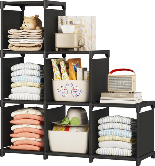 Linzinar Closet Organizers and Storage 6 Cube Storage Organizer Portable Closet Shelves Cabinet