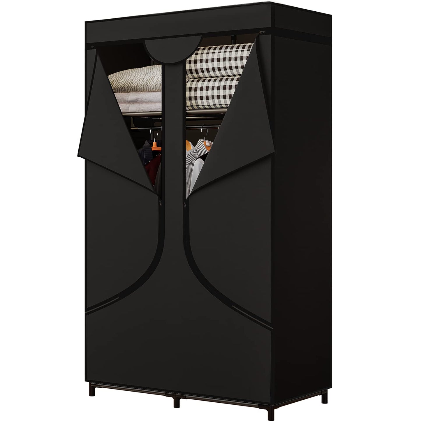 Linzinar Portable Wardrobe with Dustproof Non-Woven Fabric 34 Inch