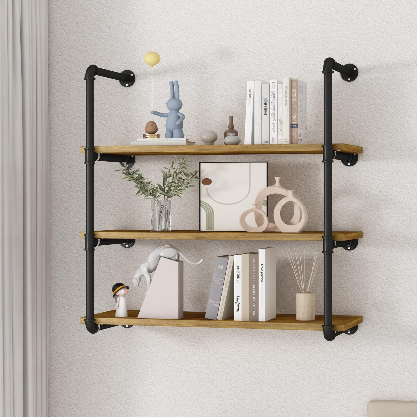 Linzinar 3 Tier Floating Shelves Wall Shelf Bathroom Shelving Mounted