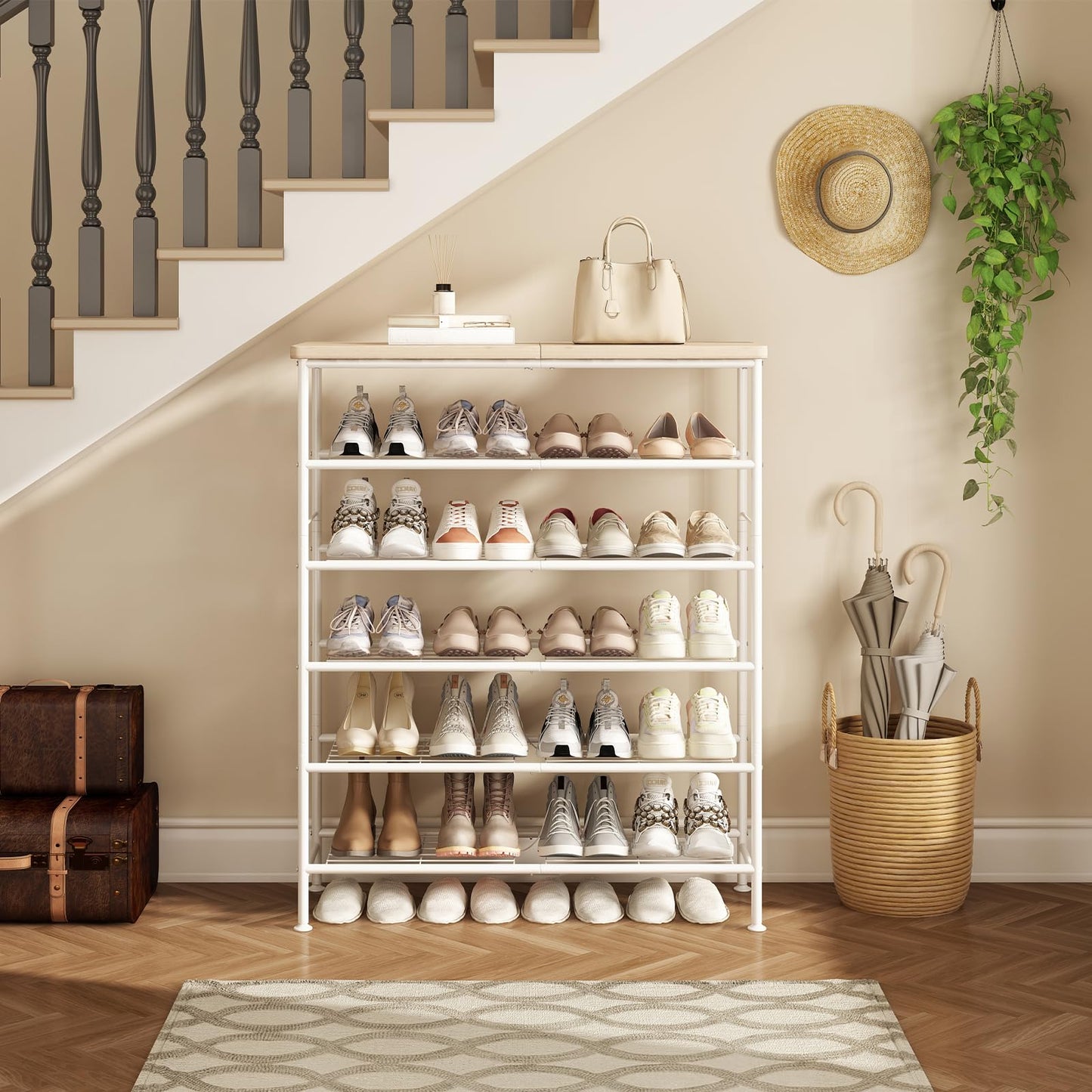 Linzinar Shoe Rack Organizer 6 Tier for Closet Entryway