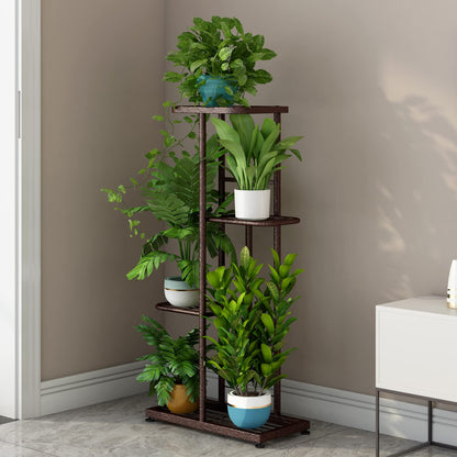 Linzinar Plant Stand 4 Tier 5 Potted Planter Rack Storage Organizer Flower Pot Holder Shelves
