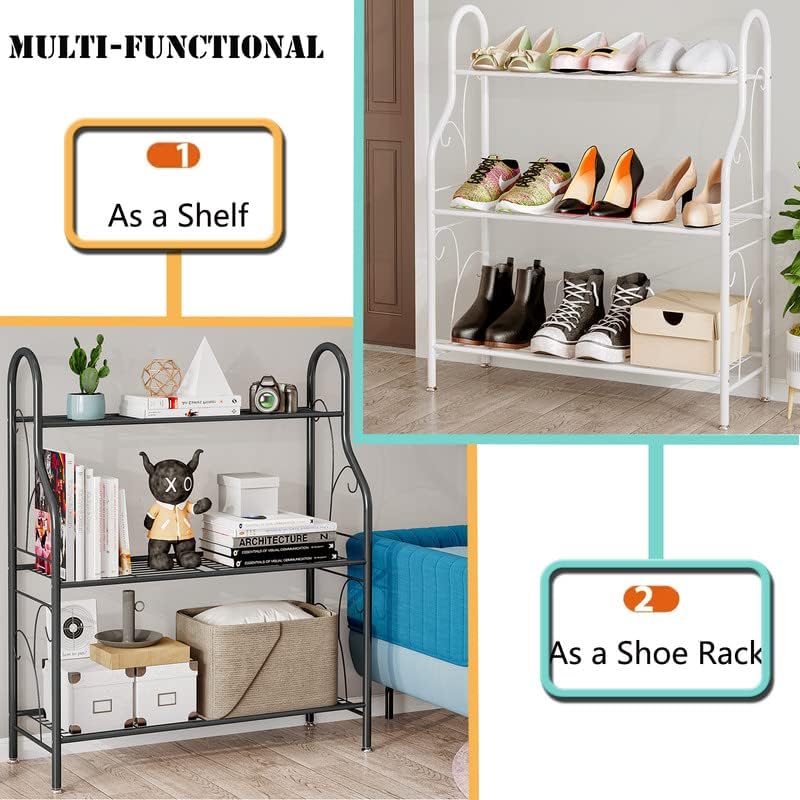 Linzinar 3 Tier Metal Plant Stand Indoor Outdoor Plant Stands Corner Plant Shelf