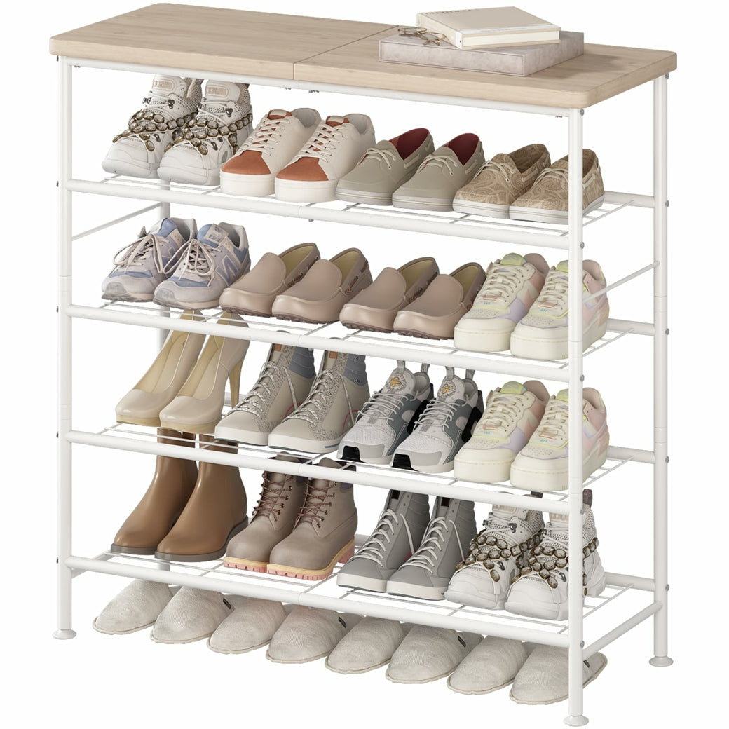 Linzinar Shoe Rack Organizer 5 Tier for Closet Entryway