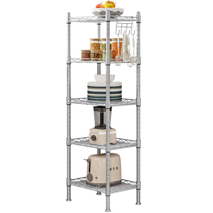 Linzinar 5 Wire Shelving Small Metal Storage Rack Adjustable Unit Shelves