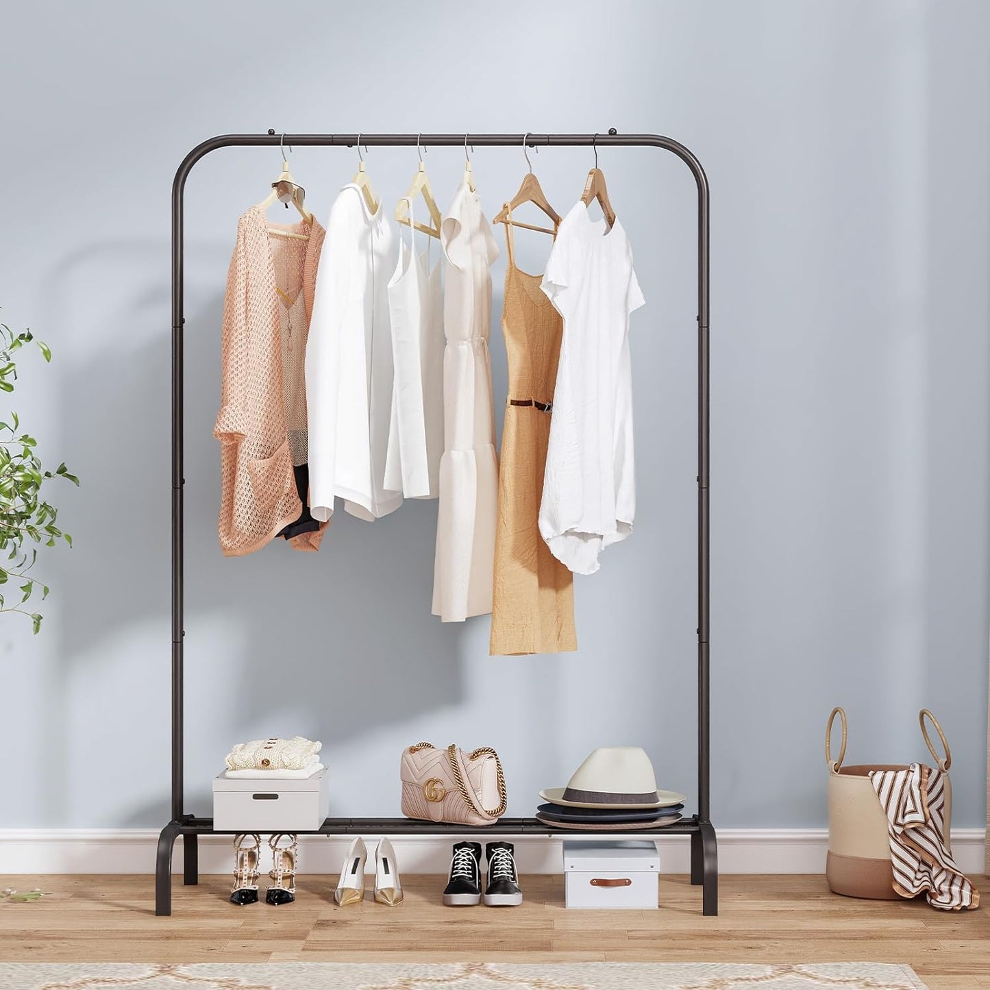 Linzinar Clothes Rack Clothing Rack Drying Hanging Garment Rack