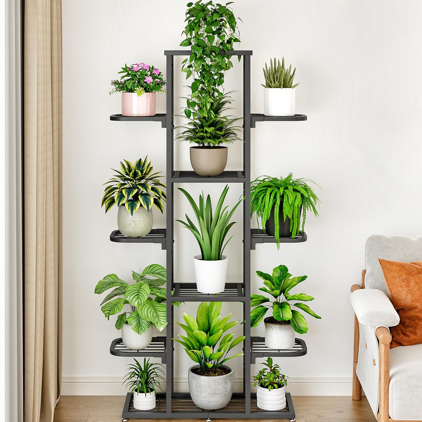 Linzinar Plant Stand 7 Tier 12 Potted Multiple Flower Pot Shelves