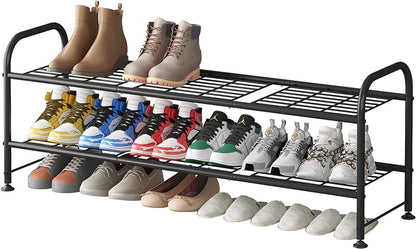 Linzinar Shoe Rack 3 Tier Storage Organizer for Closet Entryway Metal