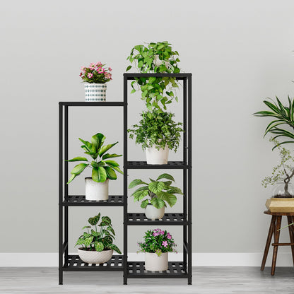Linzinar 4 Tiers 7 Potted Plant Stand Indoor Outdoor Metal Plant Shelf