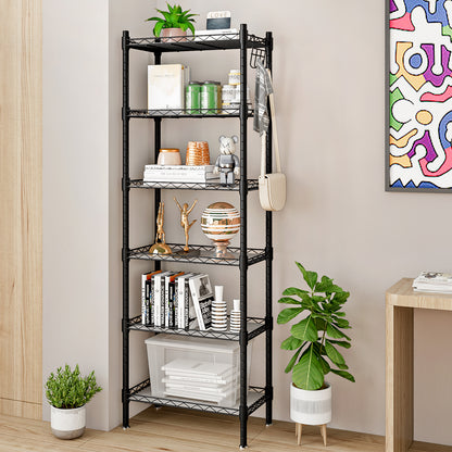 Linzinar Shelf 6 Wier Metal Storage Rack Shelving Unit Organizer