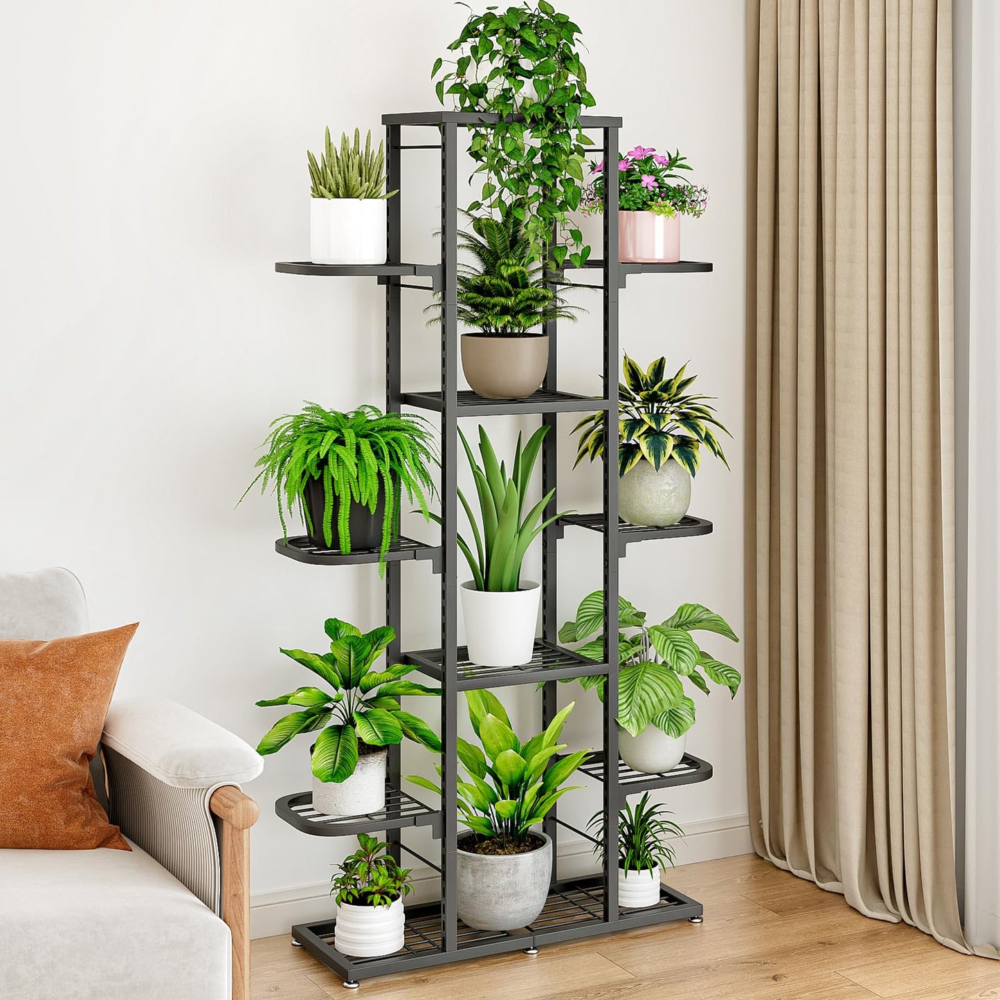 Linzinar Plant Stand 7 Tier 12 Potted Multiple Flower Pot Shelves